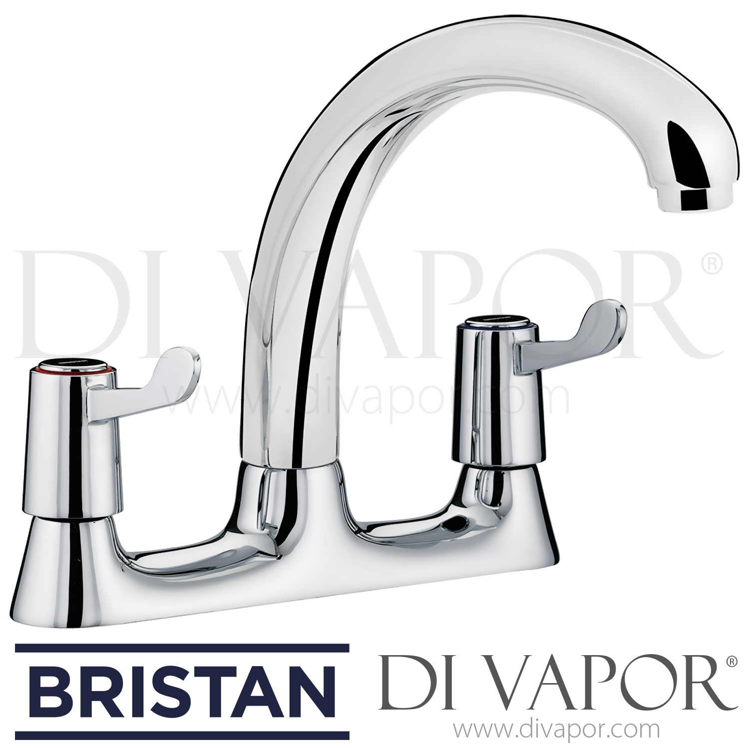 Bristan VAL DSM C CD Lever Bridge Deck Mixer with 3 Inch (76mm) Levers